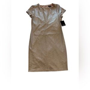 MARINA Metallic Blush Mini Dress Made In USA